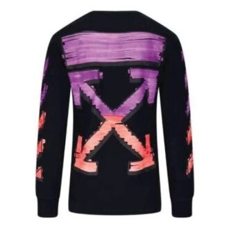 Jersey de manga larga con rayas diagonales para hombre, negro