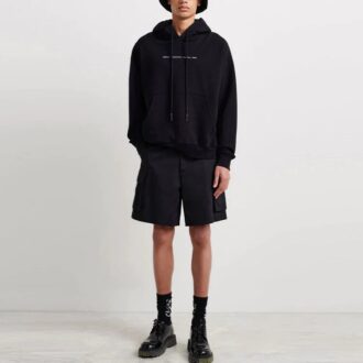 Jersey de manga larga holgado con estampado de logotipo Off-White para hombre FW21, negro