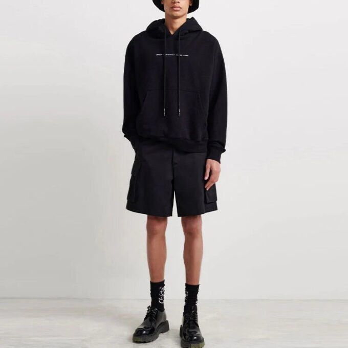 Jersey de manga larga holgado con estampado de logotipo Off-White para hombre FW21, negro