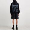 Jersey de manga larga holgado con estampado de logotipo Off-White para hombre FW21, negro