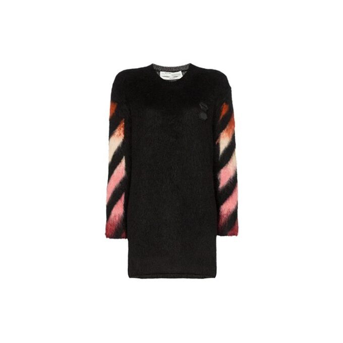 Jersey de mohair con degradado geométrico Off-White Negro