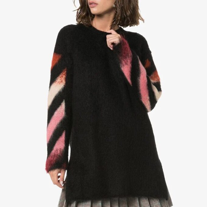 Jersey de mohair con degradado geométrico Off-White Negro