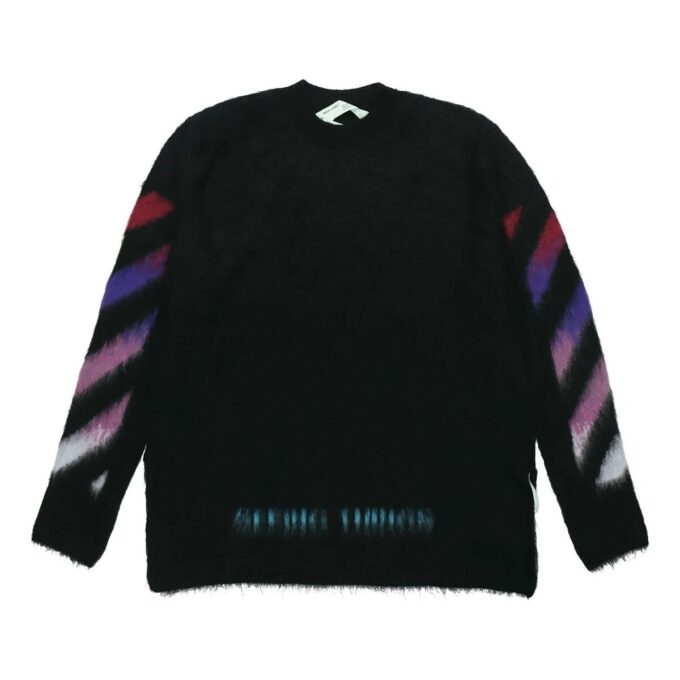 Jersey de mohair degradado para hombre, negro