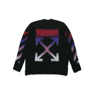 Jersey de mohair degradado para hombre, negro