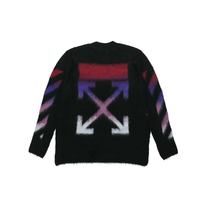 Jersey de mohair degradado para hombre, negro