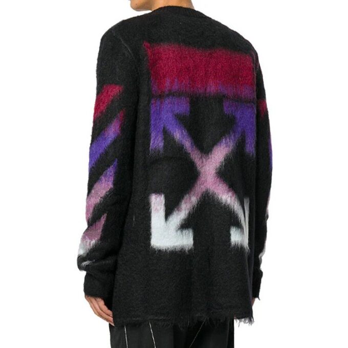 Jersey de mohair degradado para hombre, negro