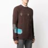 Jersey de punto acanalado bordado para hombre de Off-White, de lana, color marrón