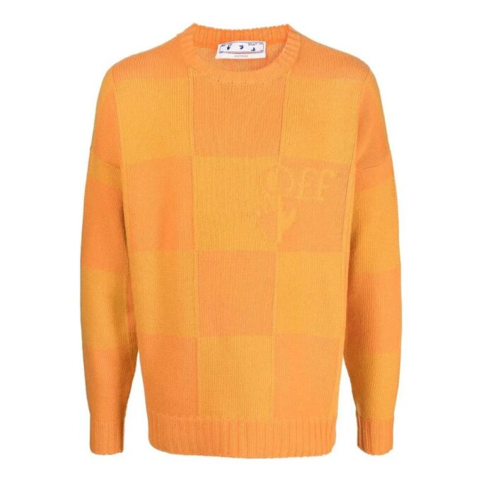 Jersey de punto con intarsia del logotipo en damero