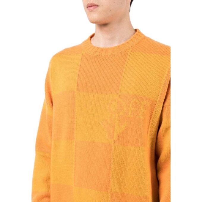 Jersey de punto con intarsia del logotipo en damero