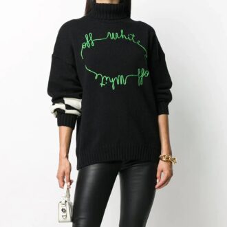 Jersey de punto con logotipo Off-White Negro