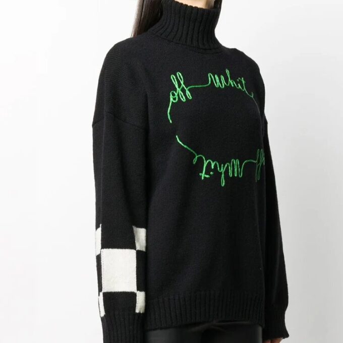 Jersey de punto con logotipo Off-White Negro