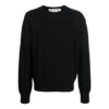 Jersey de punto de lana de cuello redondo Off-White para hombre, colección Otoño-Invierno 2022, color liso, corte holgado, negro