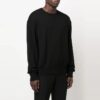 Jersey de punto de lana de cuello redondo Off-White para hombre, colección Otoño-Invierno 2022, color liso, corte holgado, negro