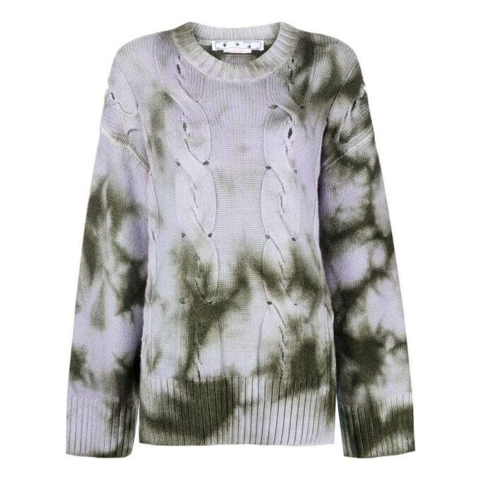 Jersey de punto trenzado con estampado tie-dye de Off-White «Grey Green»