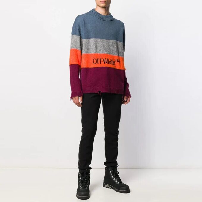Jersey de rayas multicolor para hombre Multicolor