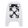 Jersey holgado con estampado de flechas y logotipo de Off-White para hombre, blanco