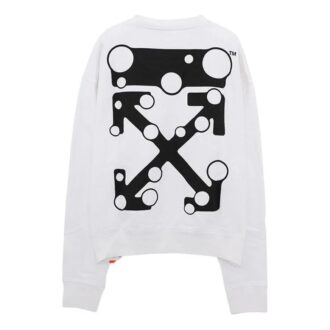 Jersey holgado con estampado de flechas y logotipo de Off-White para hombre, blanco Jersey holgado con estampado de flechas y logotipo de Off-White para hombre, blanco