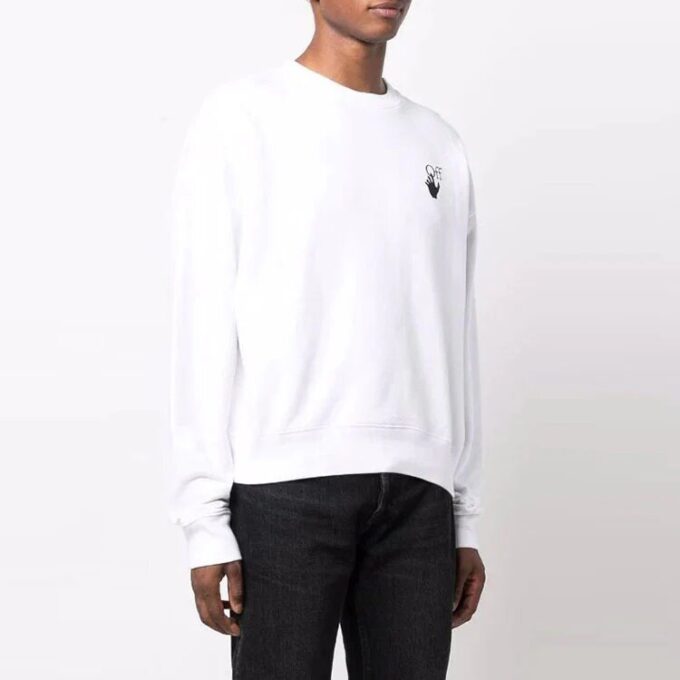 Jersey holgado con estampado de flechas y logotipo de Off-White para hombre, blanco