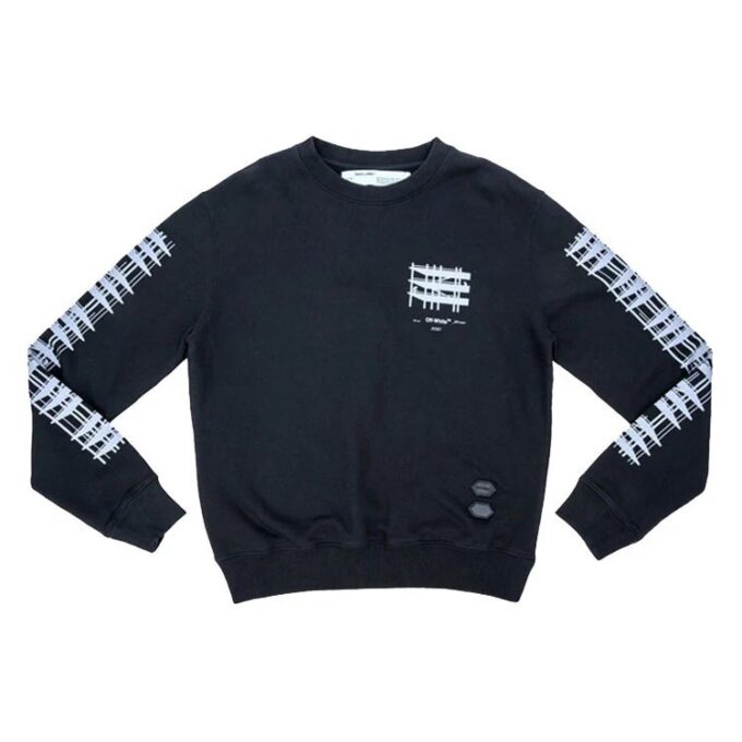 Jersey holgado de cuello redondo para hombre de Off-White con estampado en negro