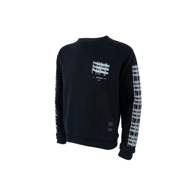 Jersey holgado de cuello redondo para hombre de Off-White con estampado en negro