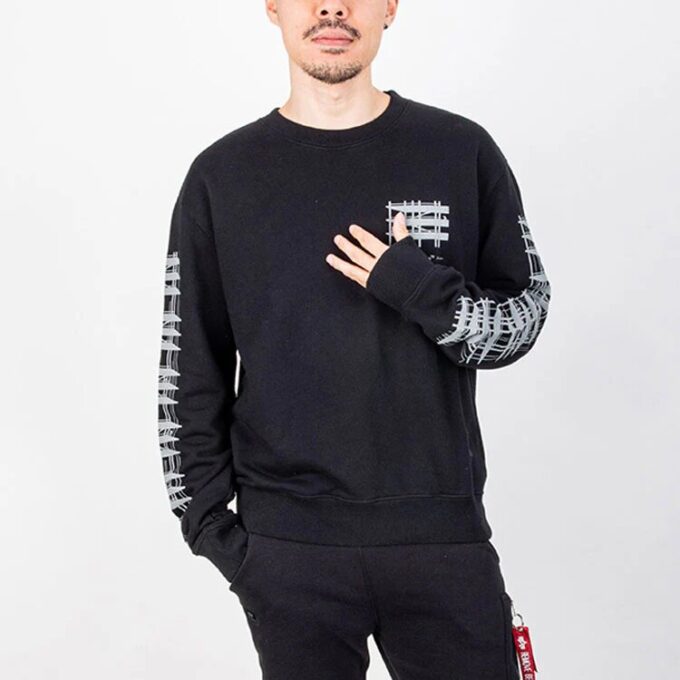 Jersey holgado de cuello redondo para hombre de Off-White con estampado en negro