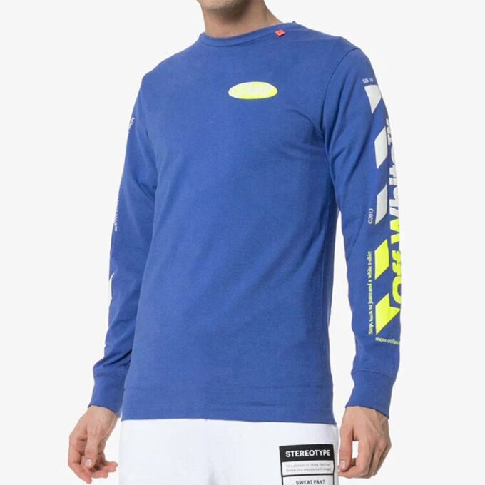 Jersey holgado de manga larga con flechas Azul