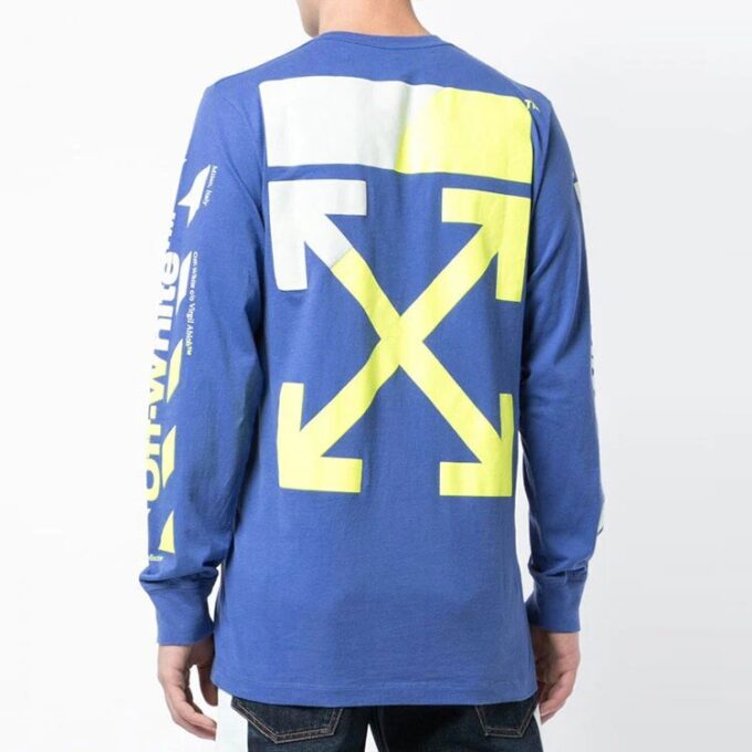 Jersey holgado de manga larga con flechas Azul