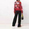 Jersey Off-White con estampado floral en color burdeos