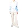 Jersey Off-White para hombre, colección primavera-verano 2022, con estampado de logotipo en cuadrícula, versión de manga larga, azul y blanco