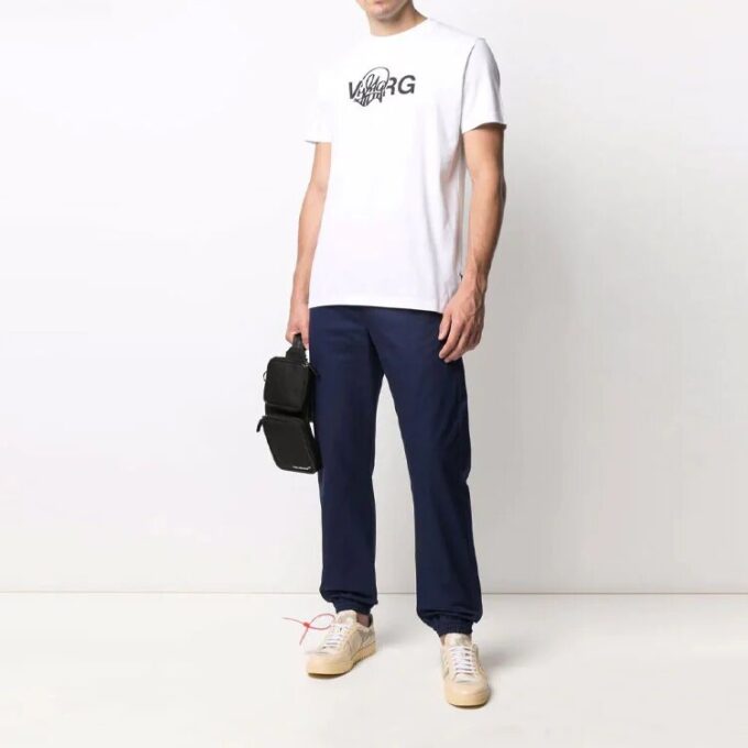Jersey Off-White x Katsu con estampado cruzado, pantalones cortos y corte holgado, blanco