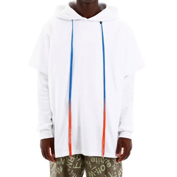 Jerséis de hombre estilo urbano, manga larga, lisos, de algodón, con logotipo, blancos