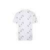 Logotipo alfabético estampado completo, cuello redondo, pantalones cortos, blanco