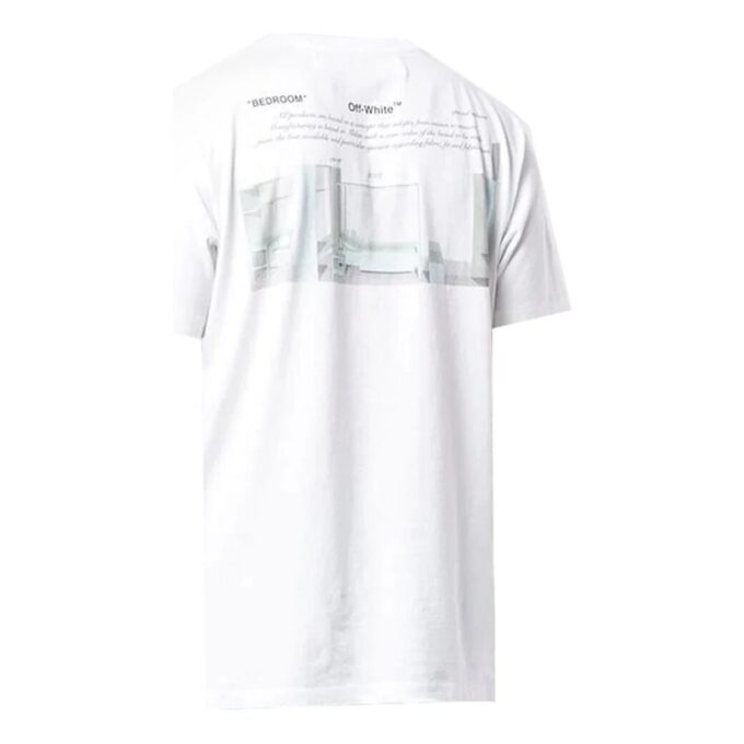 Logotipo en el pecho, estampado en la espalda, pantalones cortos, versión estándar, blanco