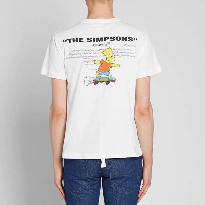 Los Simpson Estampado Pantalones Cortos Blanco