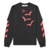 Manga doble con murciélagos en diagonal para hombre, negro