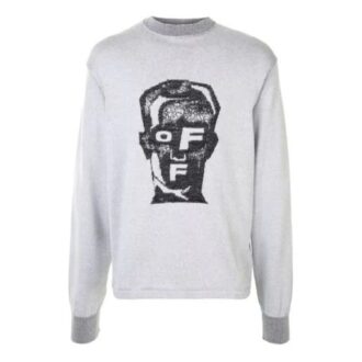 Mascarilla de punto para hombre Off-White Gris