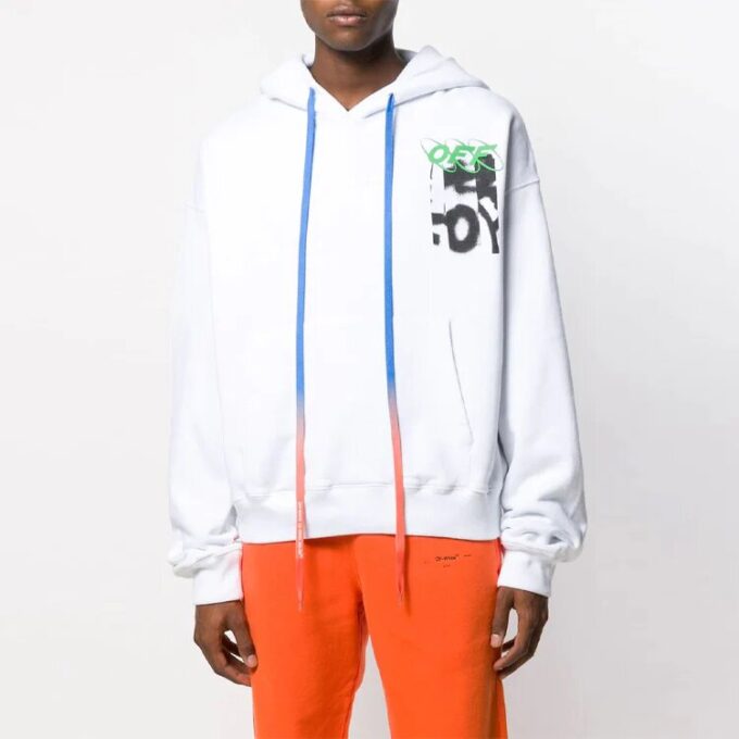 MENS Spray Blurred Oversized Blanco