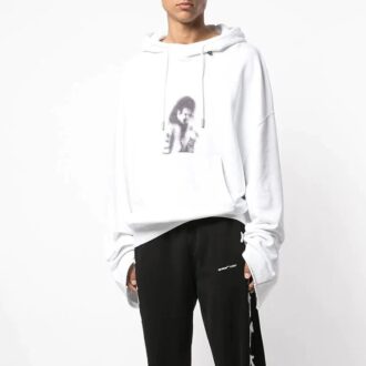 MJ con estampado, holgada, blanca MJ con estampado, holgada, blanca