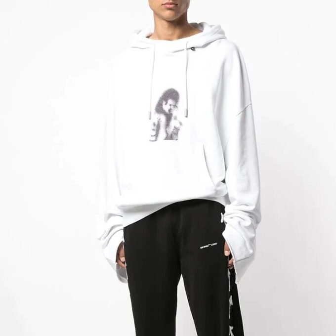 MJ con estampado, holgada, blanca