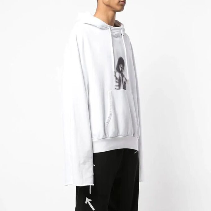 MJ con estampado, holgada, blanca