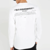 MJ Printing Camiseta de manga larga holgada blanca