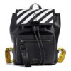 Mochila con correa para el hombro y logotipo a rayas Off-White, negra