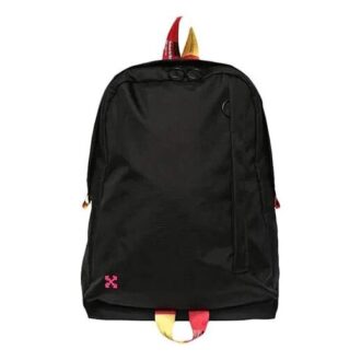 Mochila con detalle de correa fácil «Negro/Rosa»