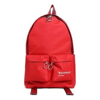 Mochila con eslogan impreso, color rojo