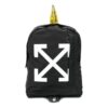 Mochila con estampado de flechas diagonales, color negro