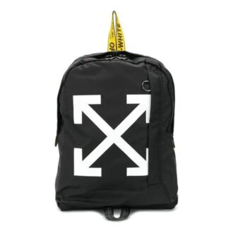 Mochila con estampado de flechas diagonales, color negro