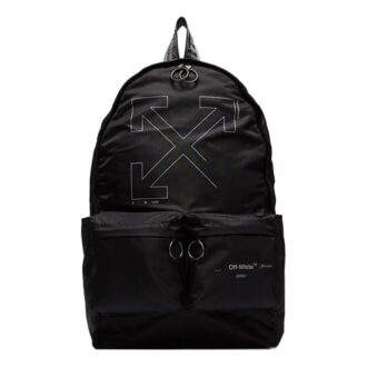 Mochila con estampado del logotipo, negra