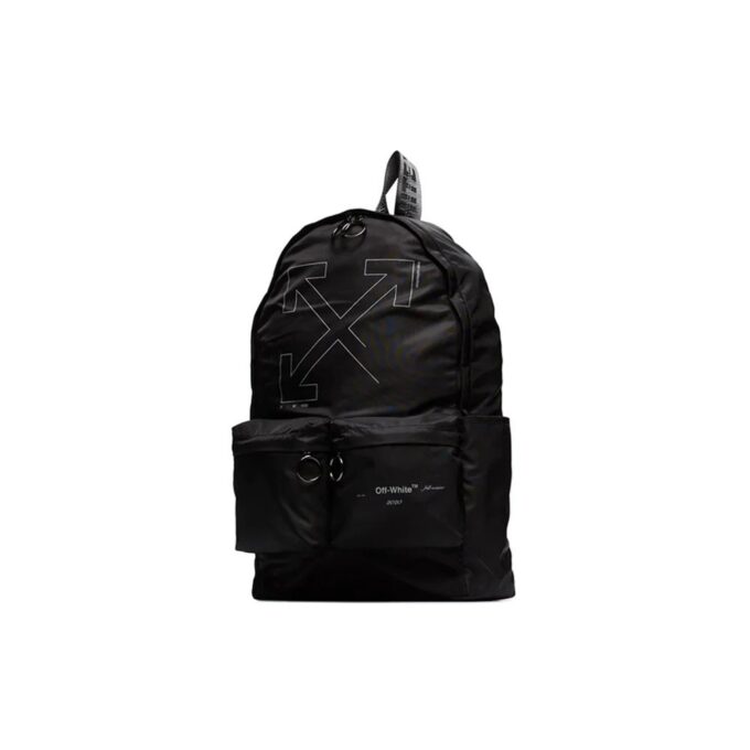 Mochila con estampado del logotipo, negra