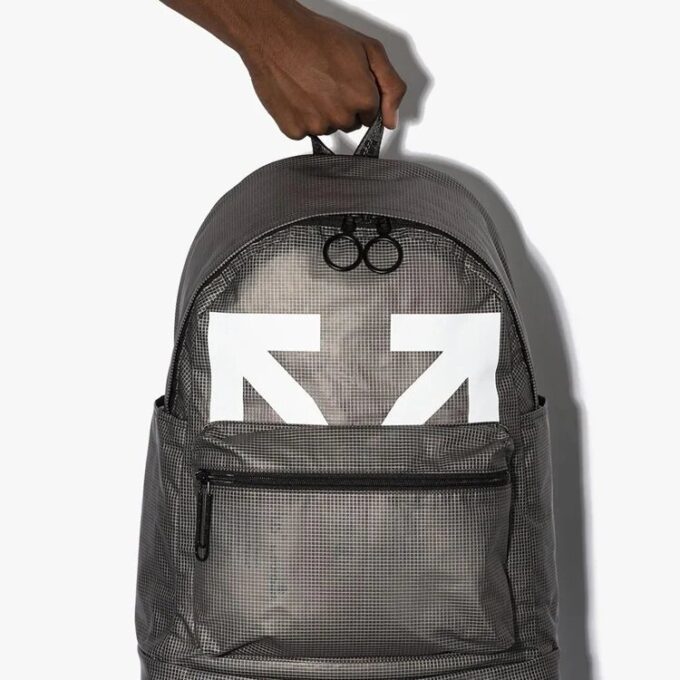 Mochila con logotipo estampado, gris