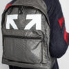 Mochila con logotipo estampado, gris